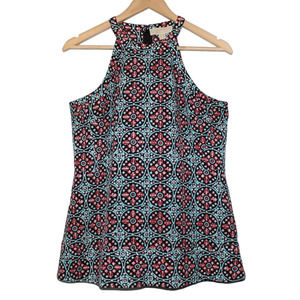 Women's Michael Kors Red Blue Black White Studded Blouse Shirt Top Size Medium M